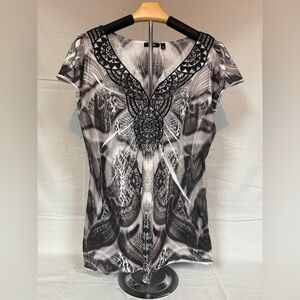 Apt. 9 Monochrome Patterned Blouse